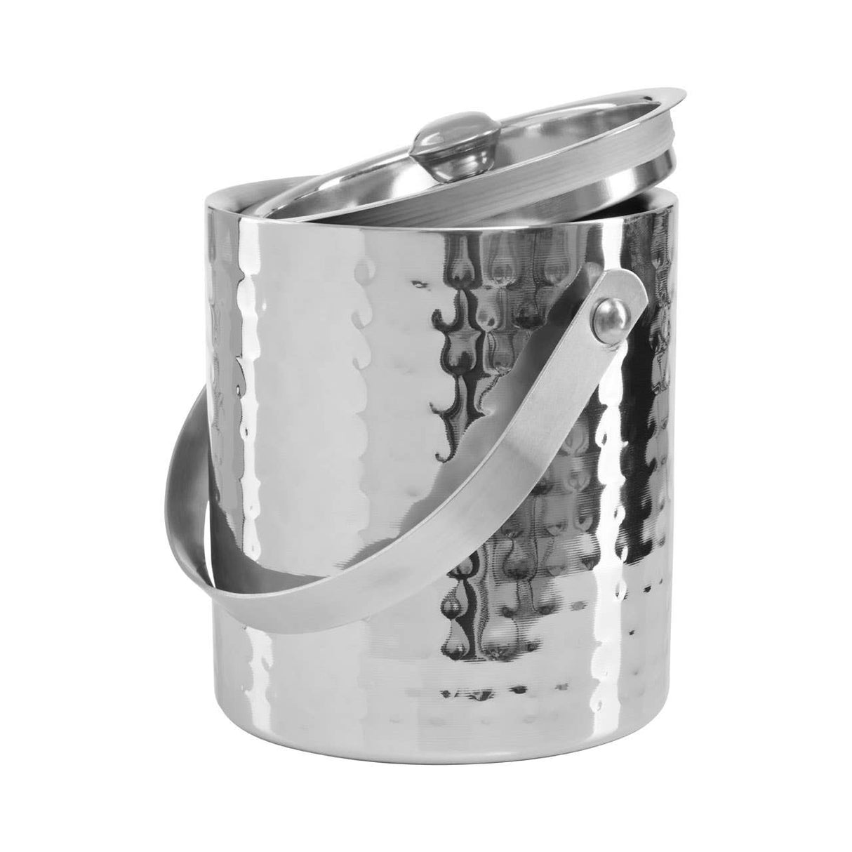 Hammered Effect Stainless Steel Ice Bucket