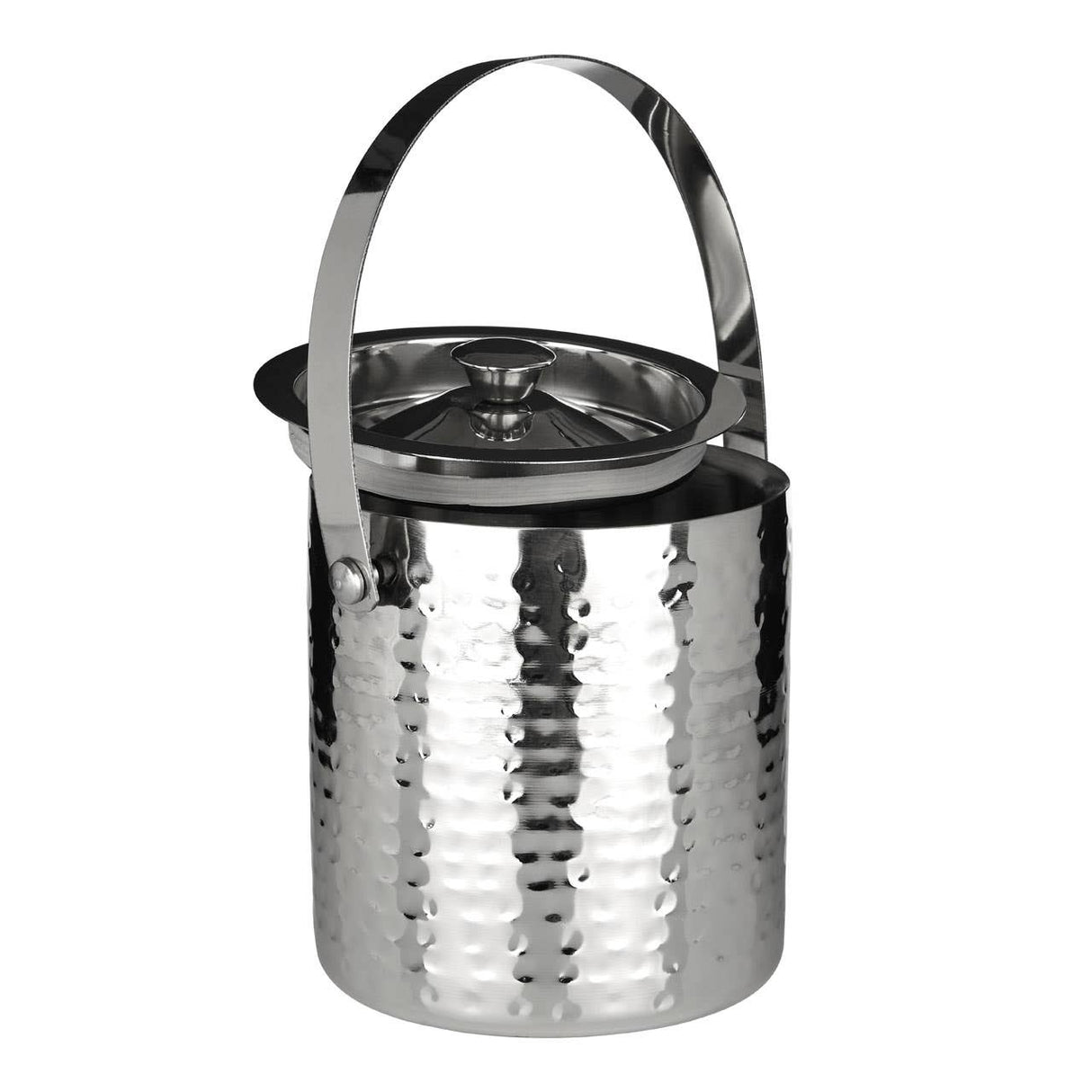 Hammered Effect Stainless Steel Ice Bucket