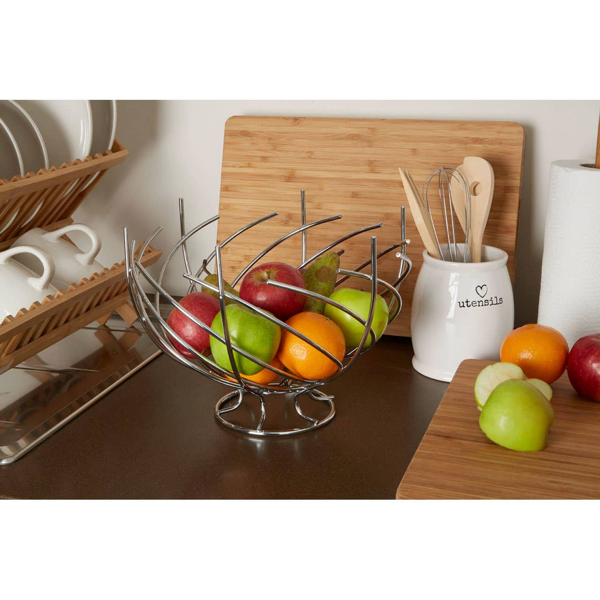 Chrome Nest Shape Fruit Basket