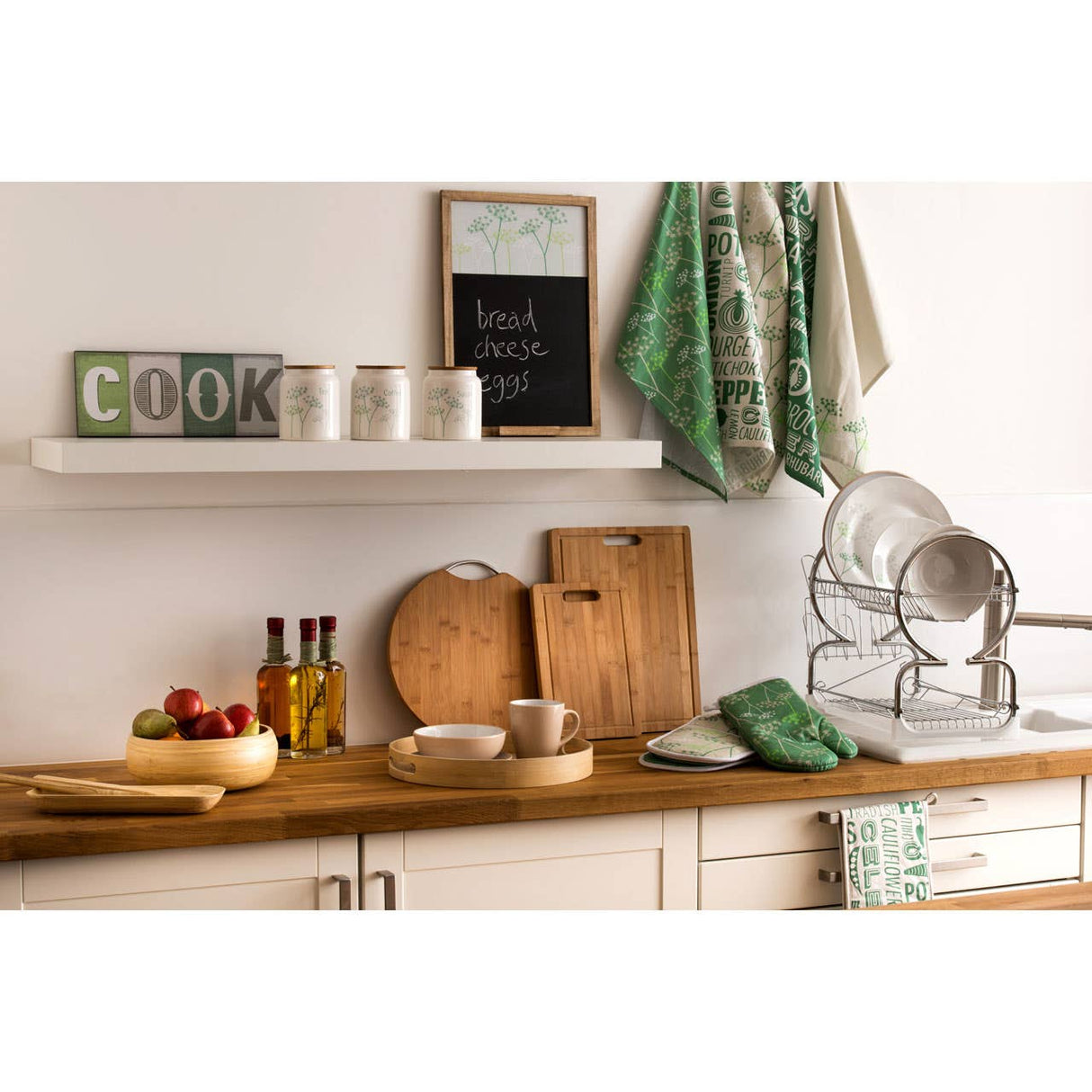 2 Tier Dish Drainer with White Plastic Tray