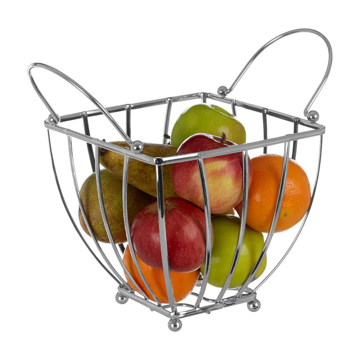 Asa Chrome Fruit Basket with Round Handle