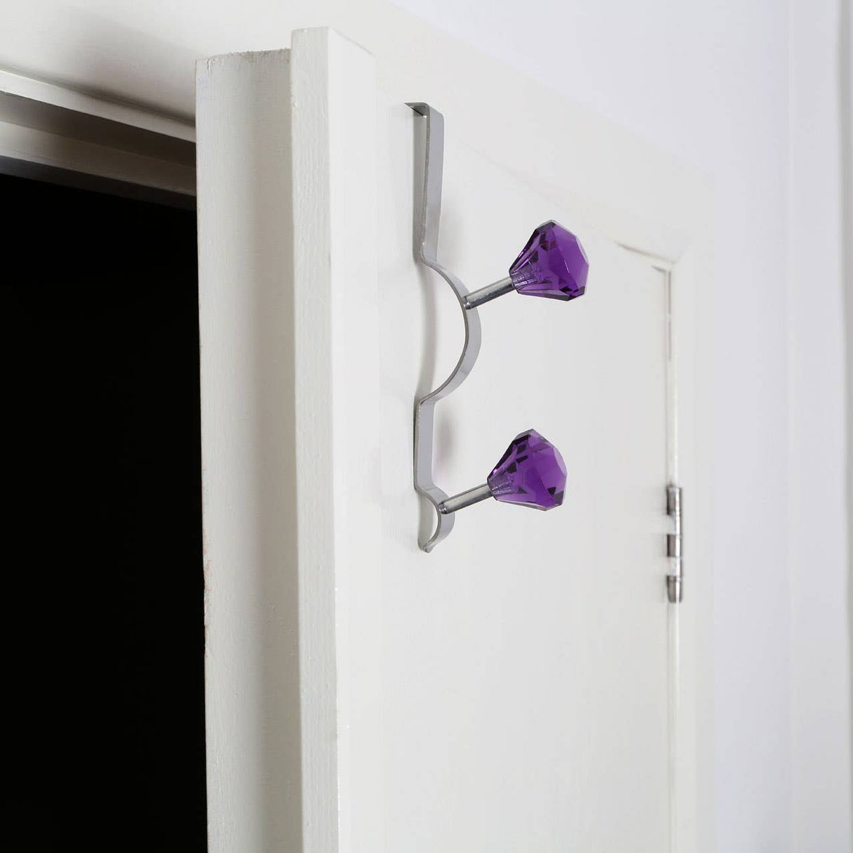 Over Door Purple Diamantes Double Hook