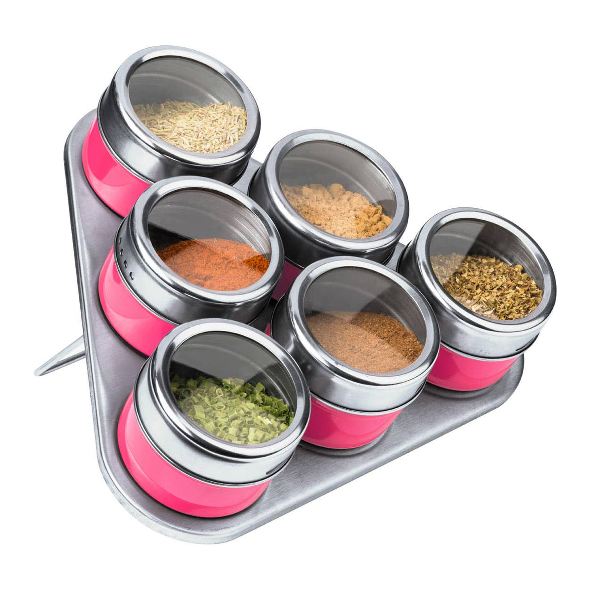 Hot Pink Spice Jars Triangular Tray