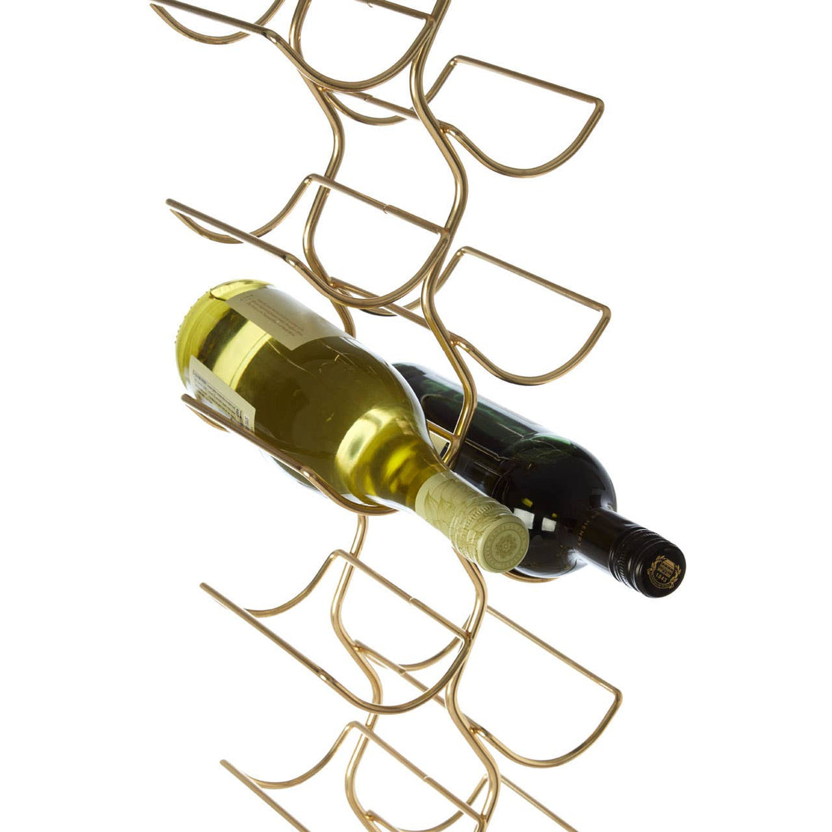 Wren 12 Bottle Wine Rack With Gold Finish