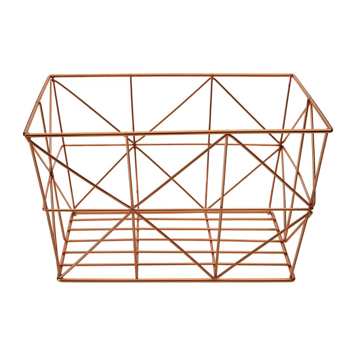 Vertex Copper Finish Tapered Wire Basket