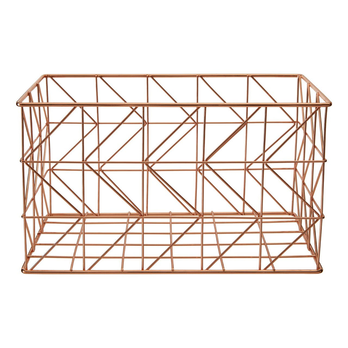 Vertex Copper Finish Zigzag Wire Basket