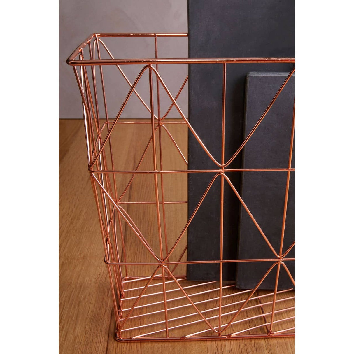 Vertex Copper Finish Zigzag Wire Basket