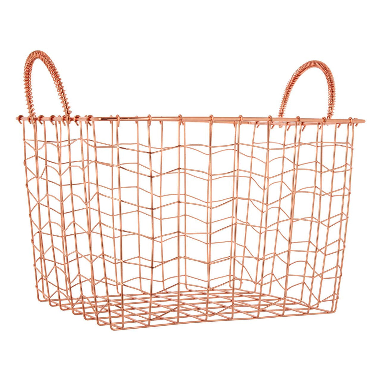 Vertex Wavy Grid Rectangular Wire Basket