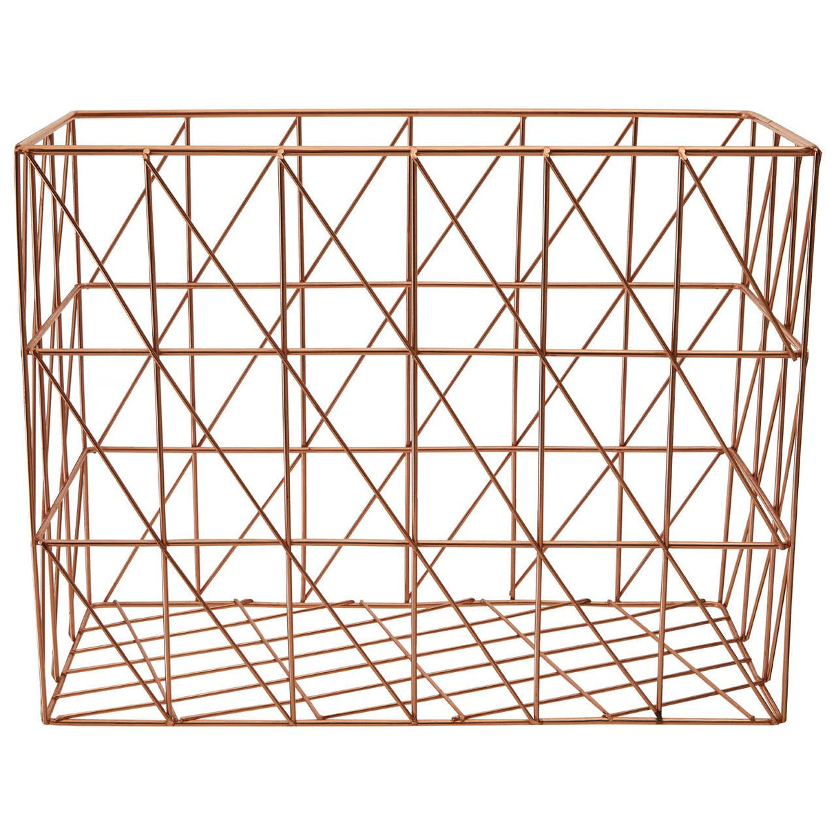 Vertex Copper Finish Cross Design Wire Basket