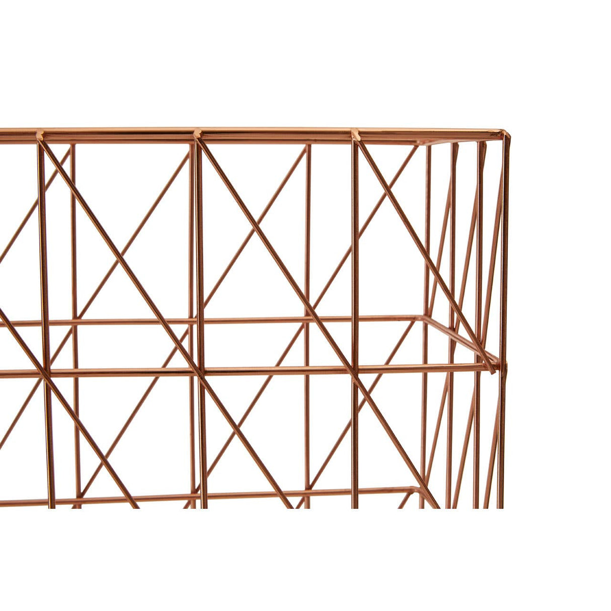 Vertex Copper Finish Cross Design Wire Basket
