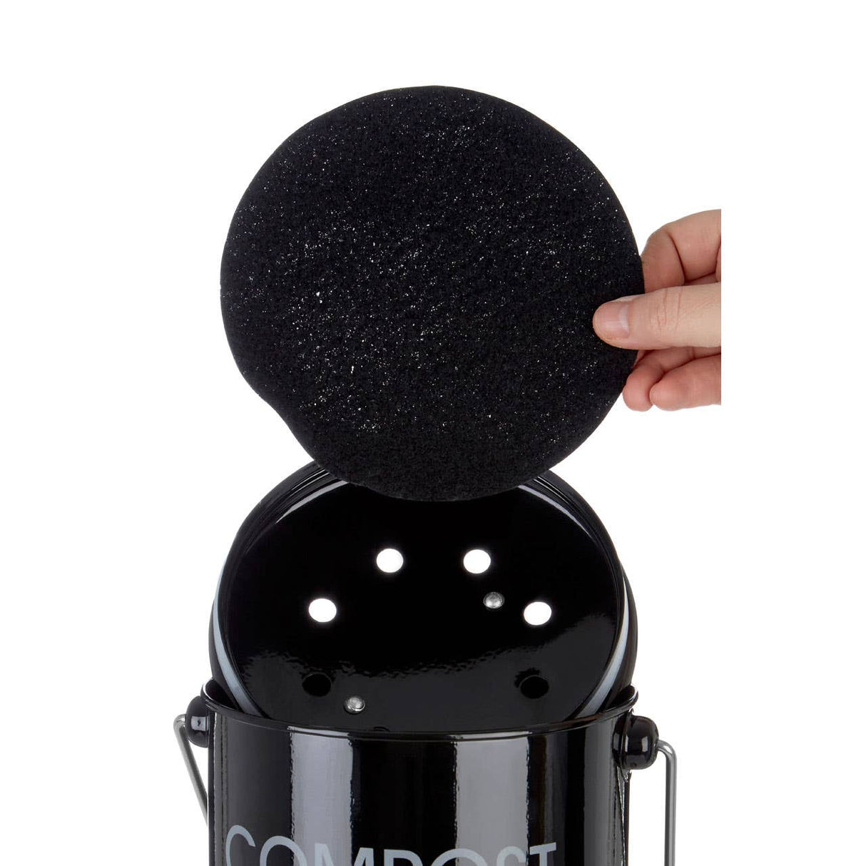 Black Compost Bin with Handle