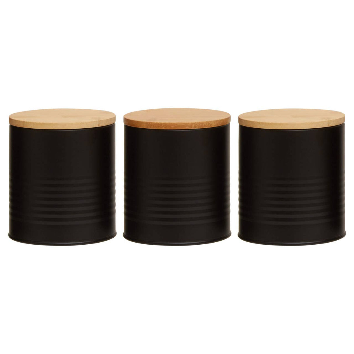 Set Of Three Alton Black Cannisters