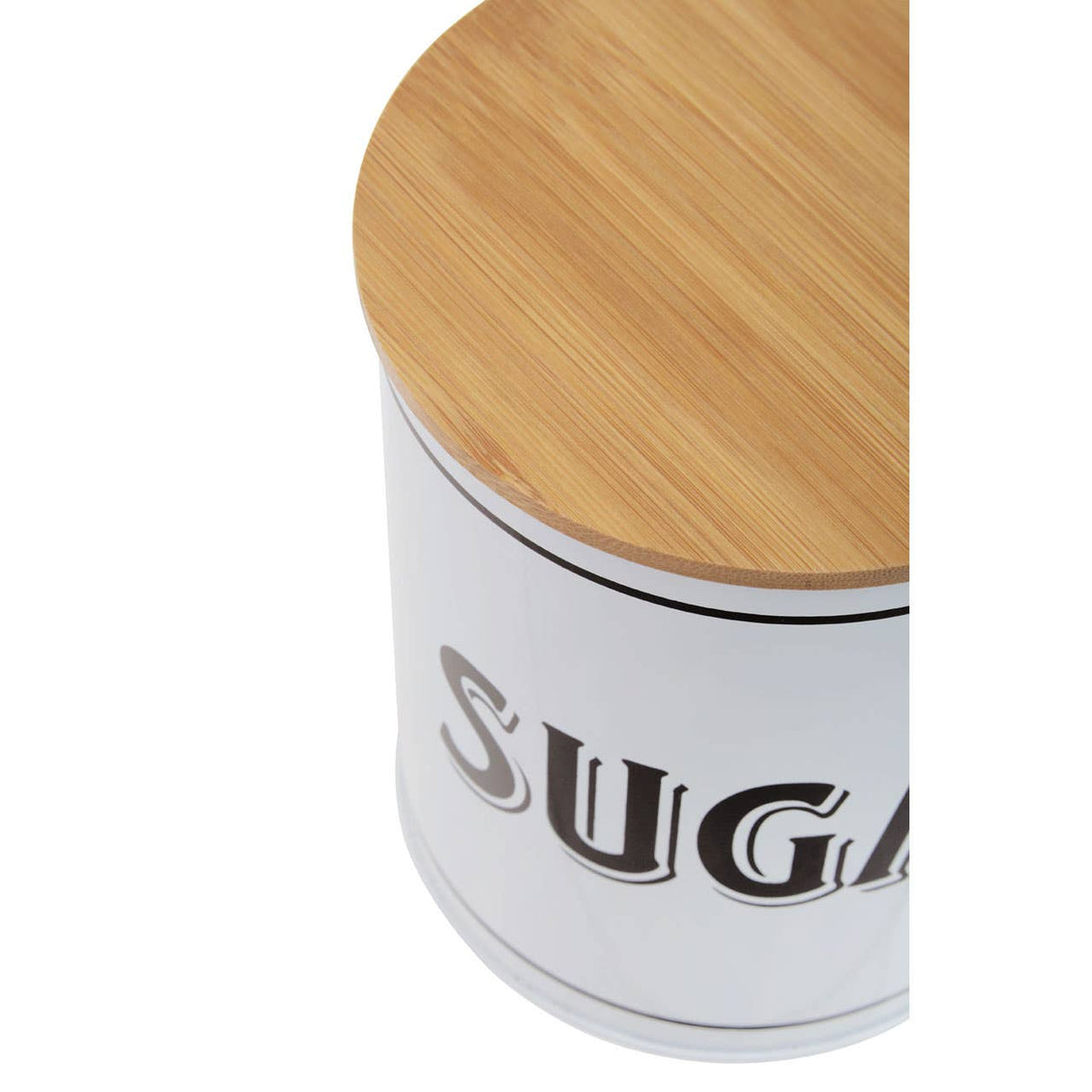 Grocer White Metal Sugar Canister