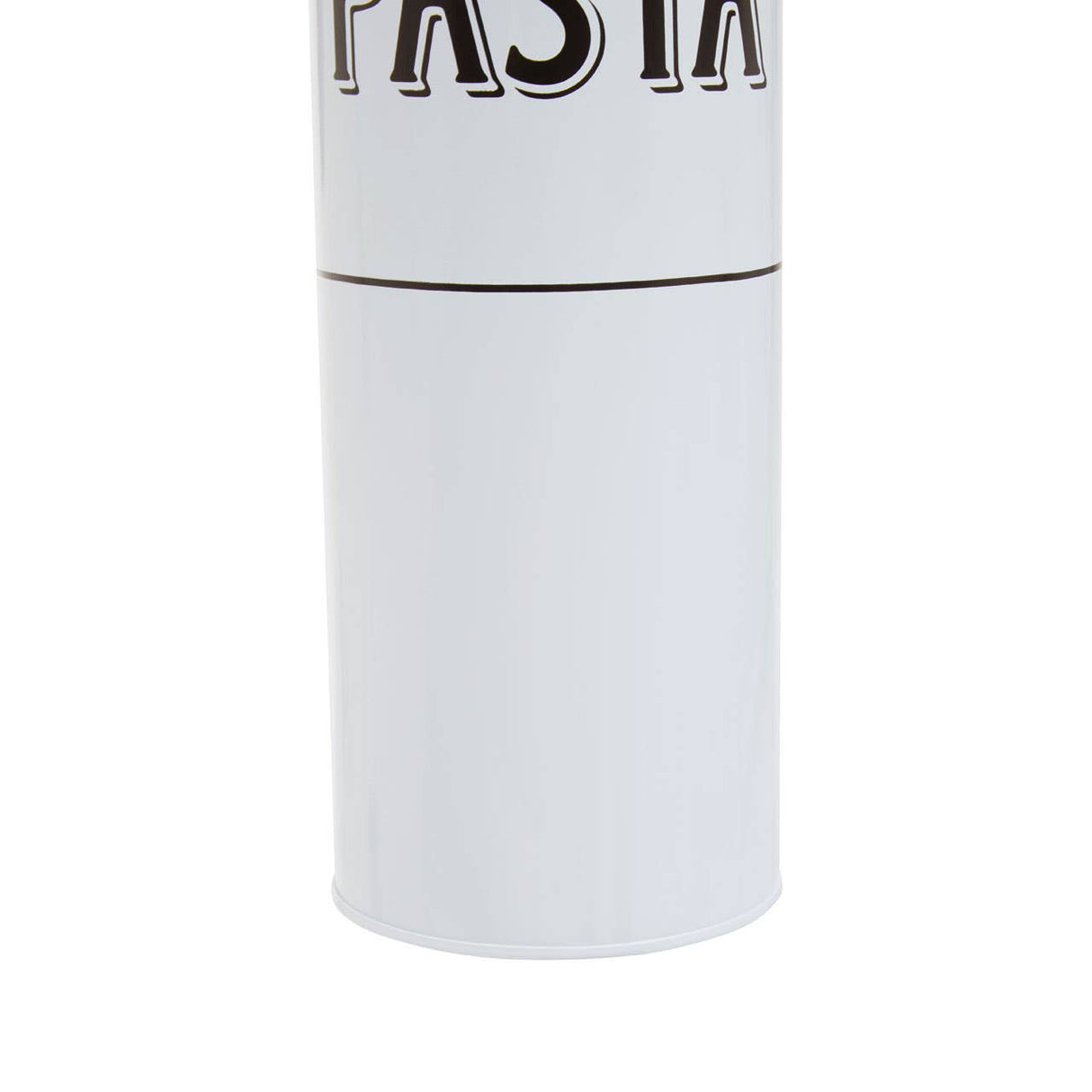 Grocer White Metal Pasta Canister