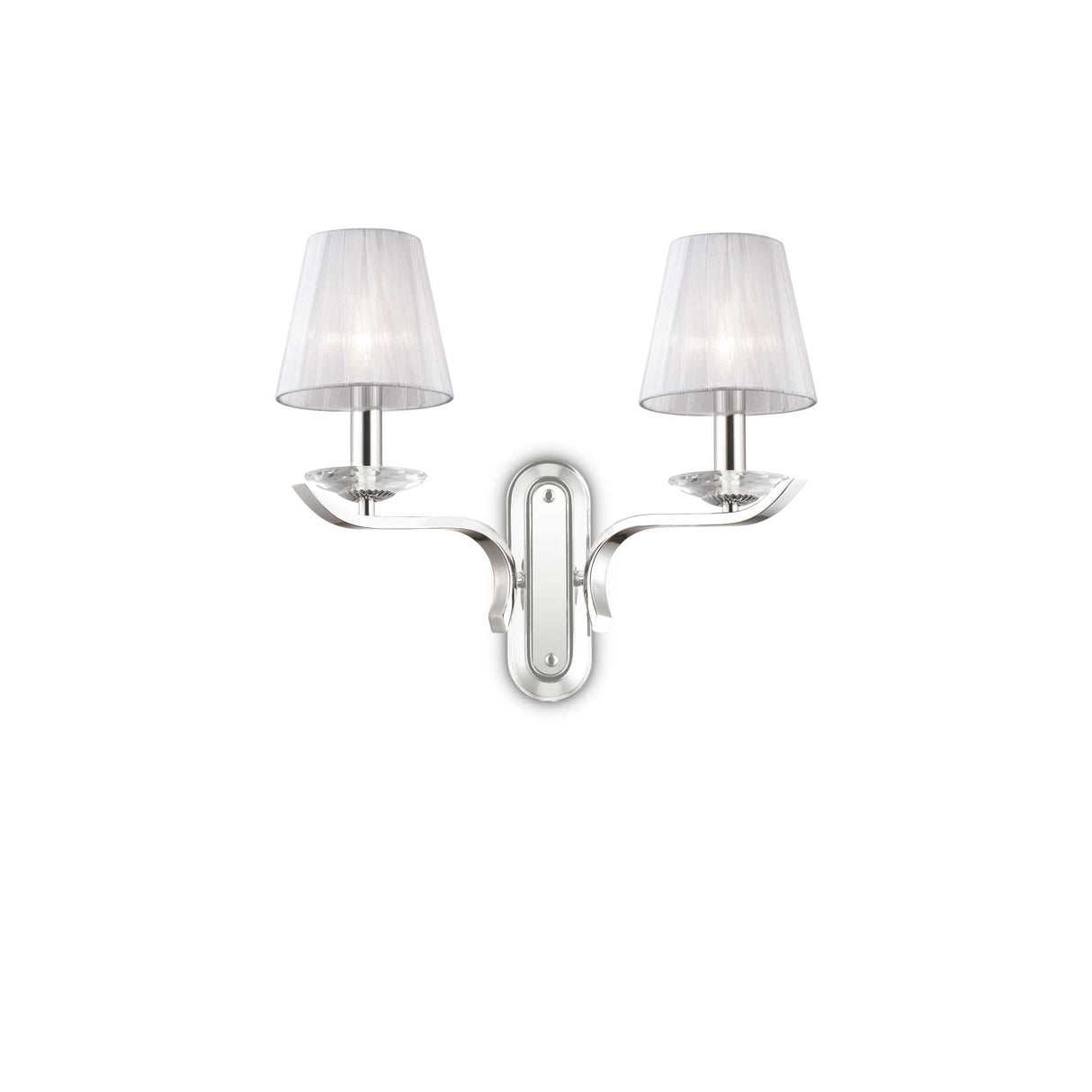 Traditional Chrome Double Wall Sconce with Elegant Shades