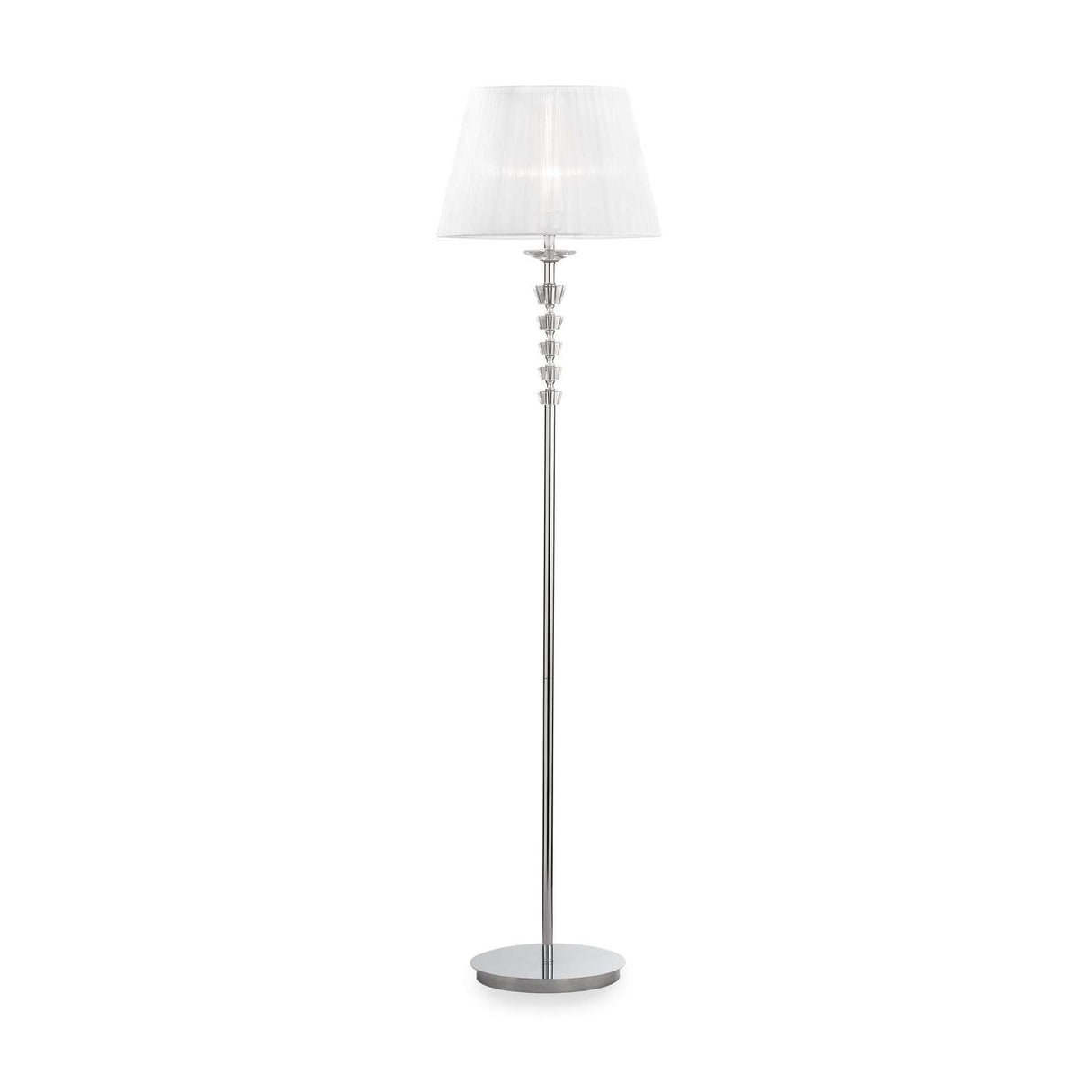 Elegant Pegaso Chrome Floor Lamp with Classic Shade