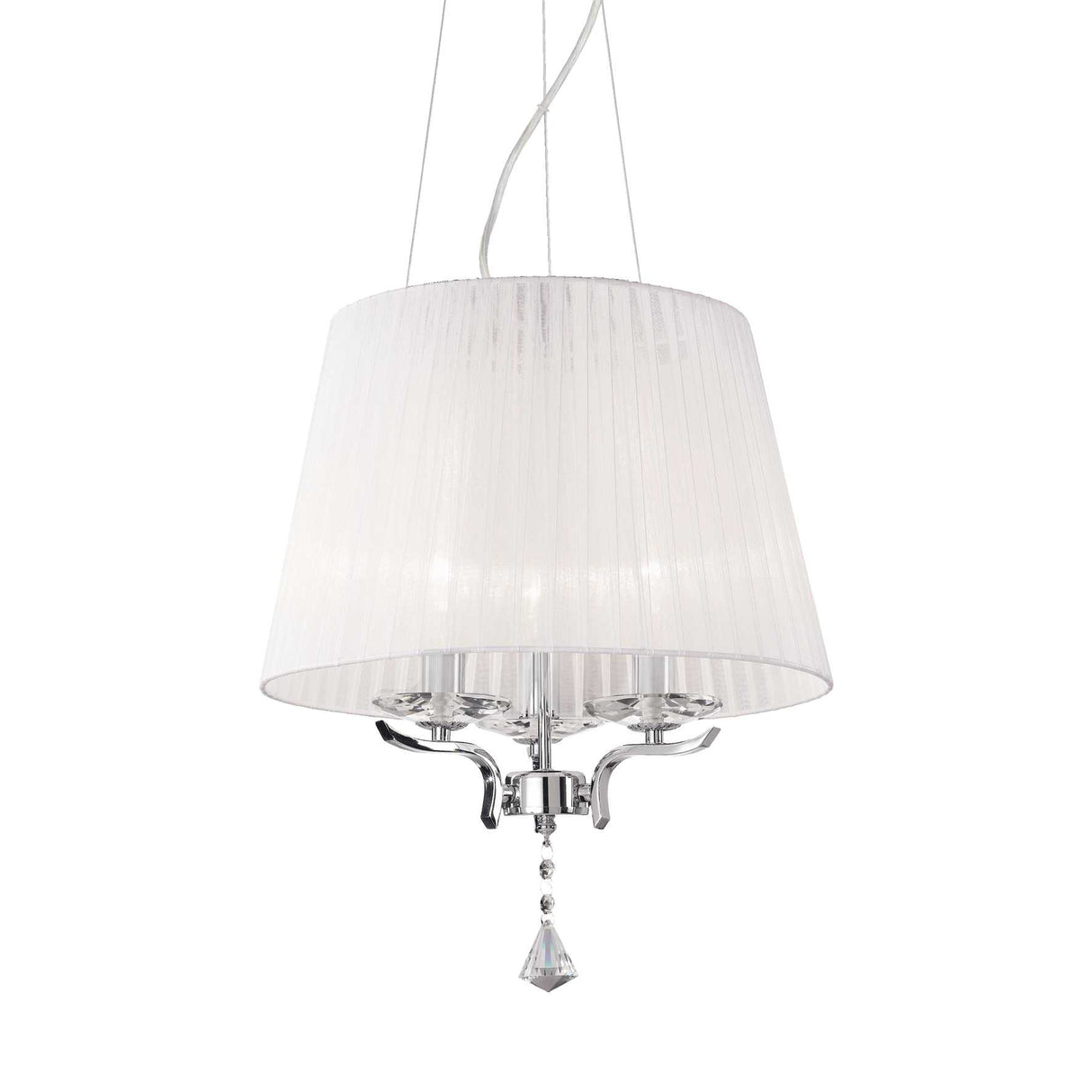 Pegaso Elegant Triple Drum Shade Chandelier in Chrome