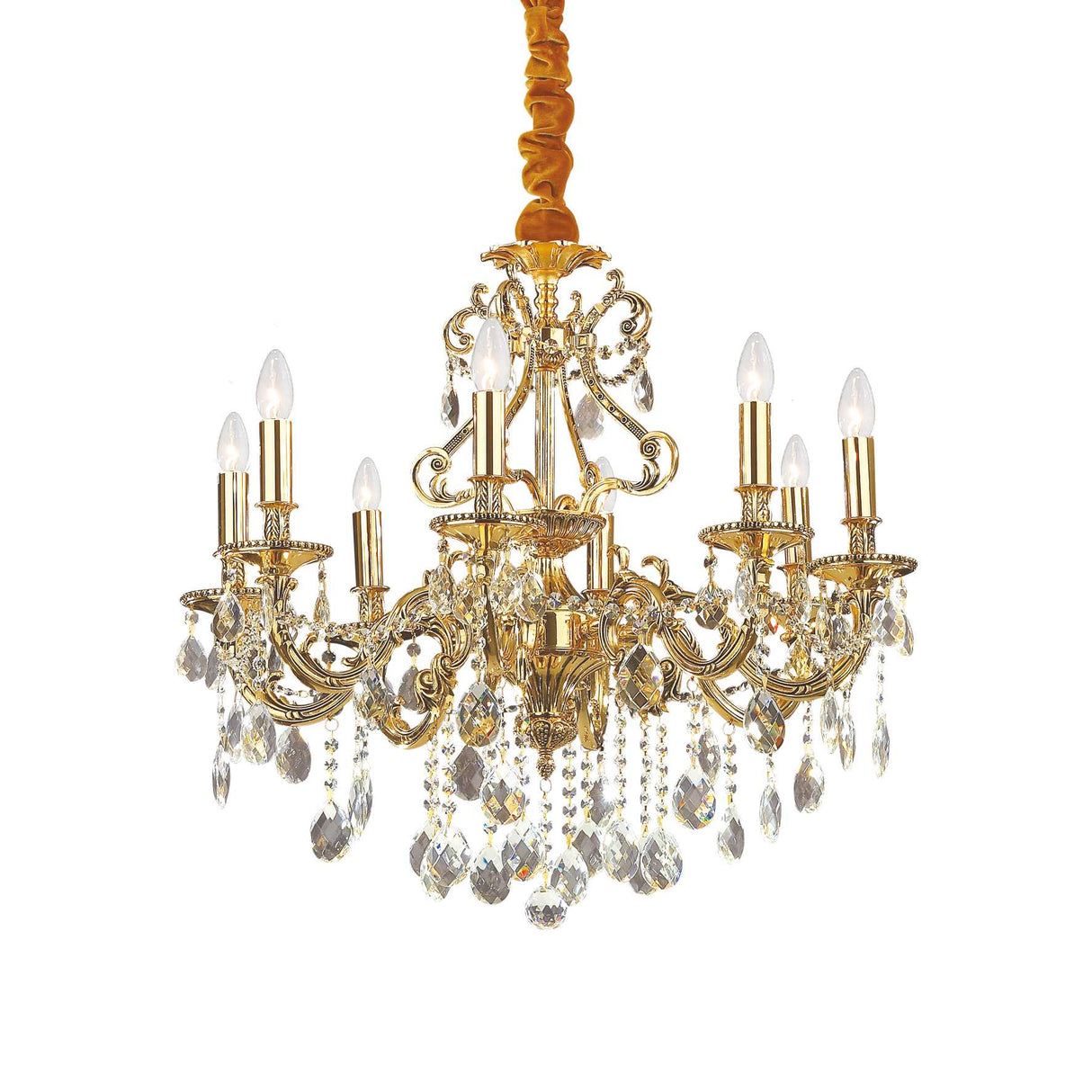 Elegant Gold Chandelier with Crystal Accents - 8 Light Traditional Design