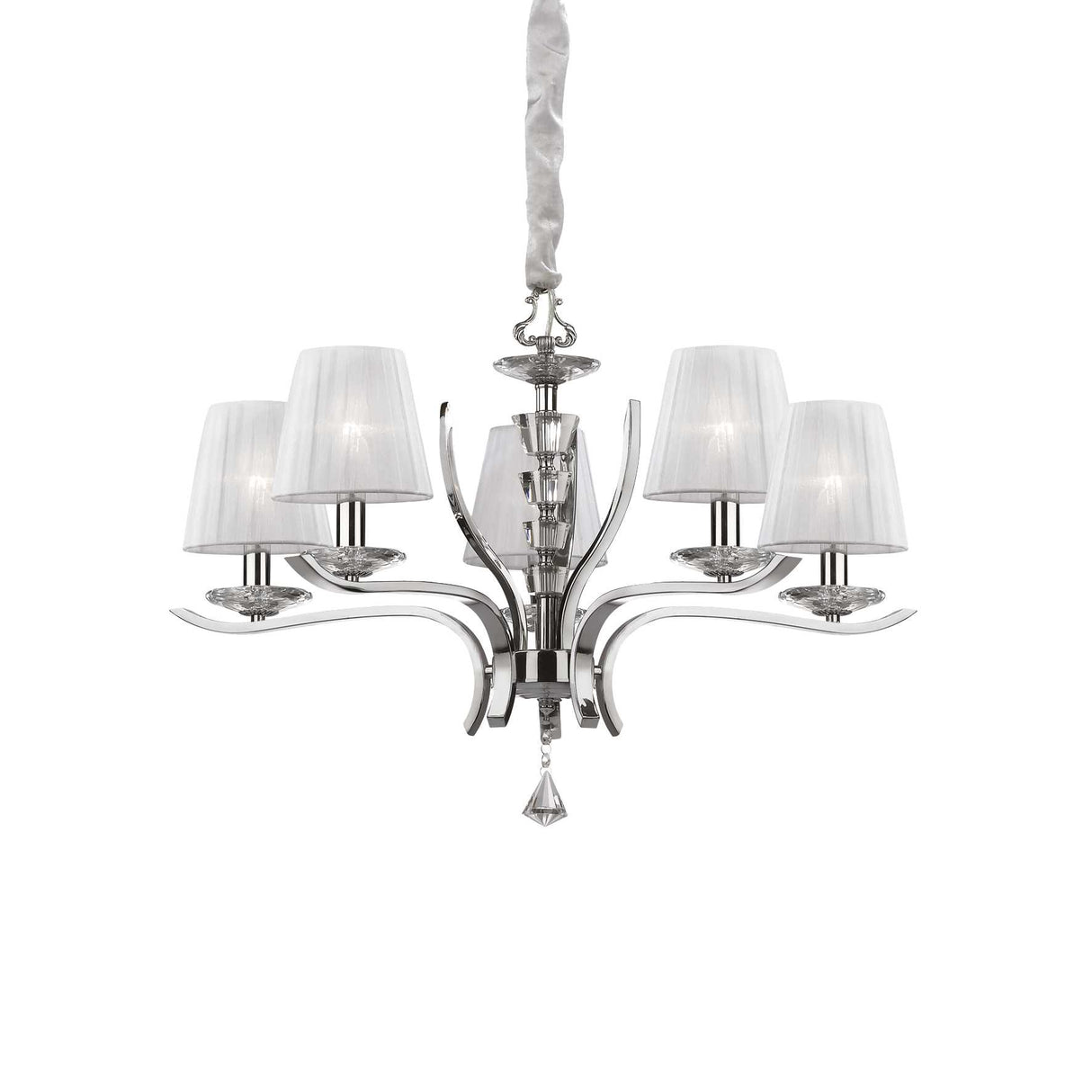 Pegaso 5-Light Chrome Candle Shade Chandelier