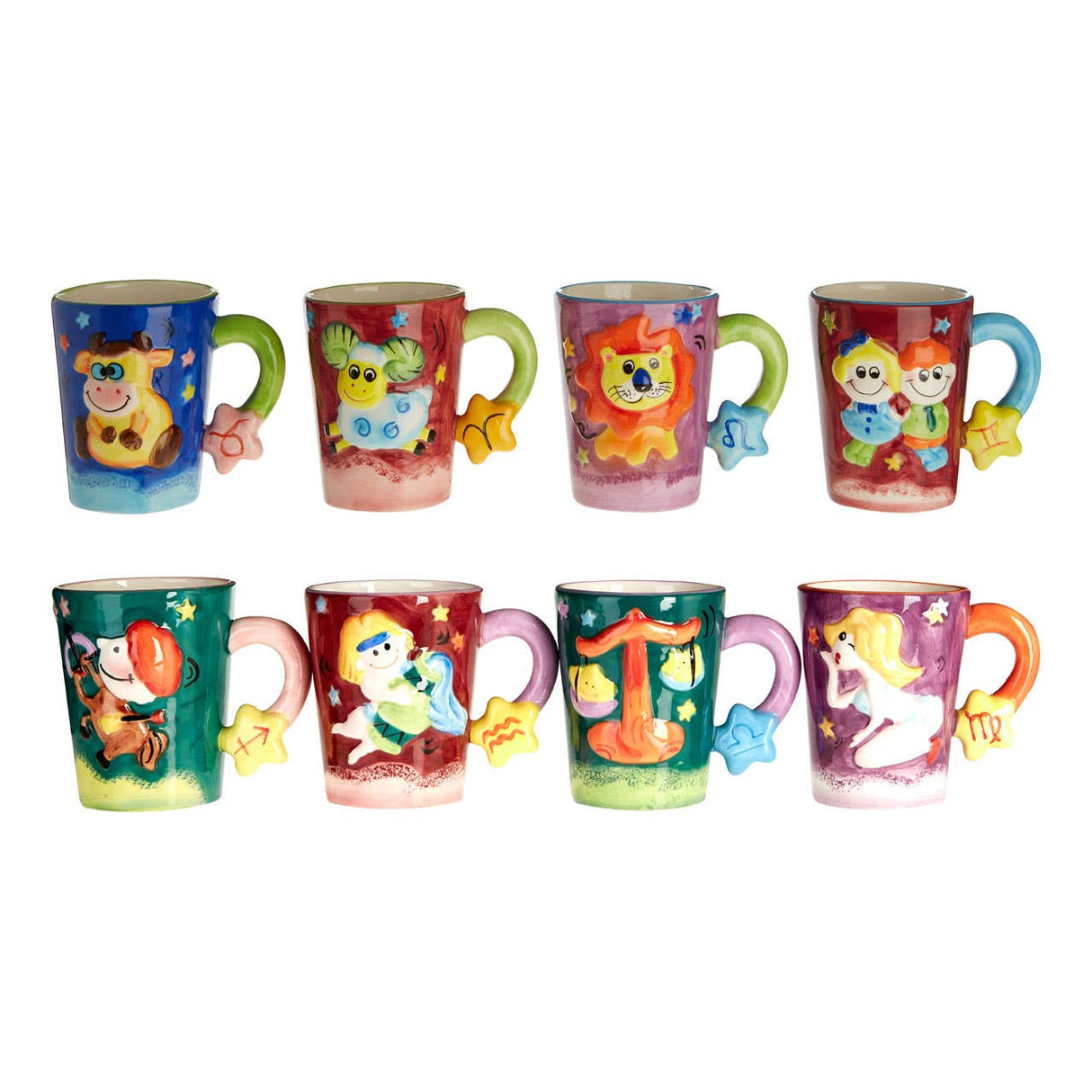 4 Assorted Star Sign Mugs