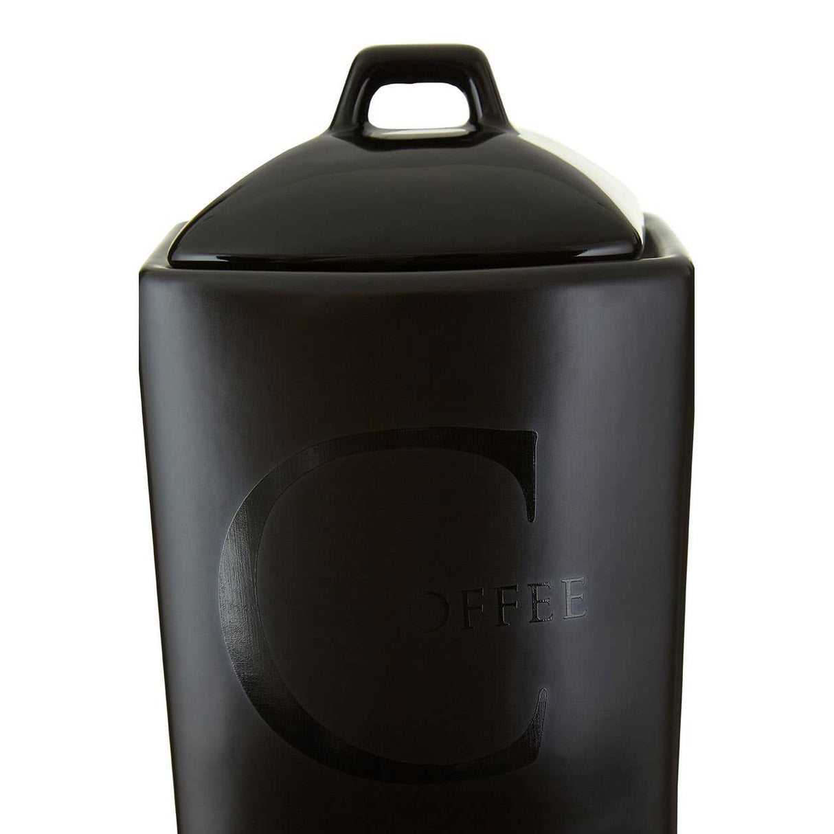 Black Text Coffee Jar