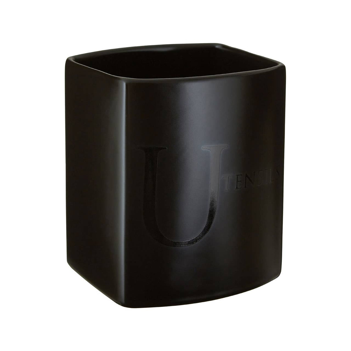 Black Text Utensil Jar