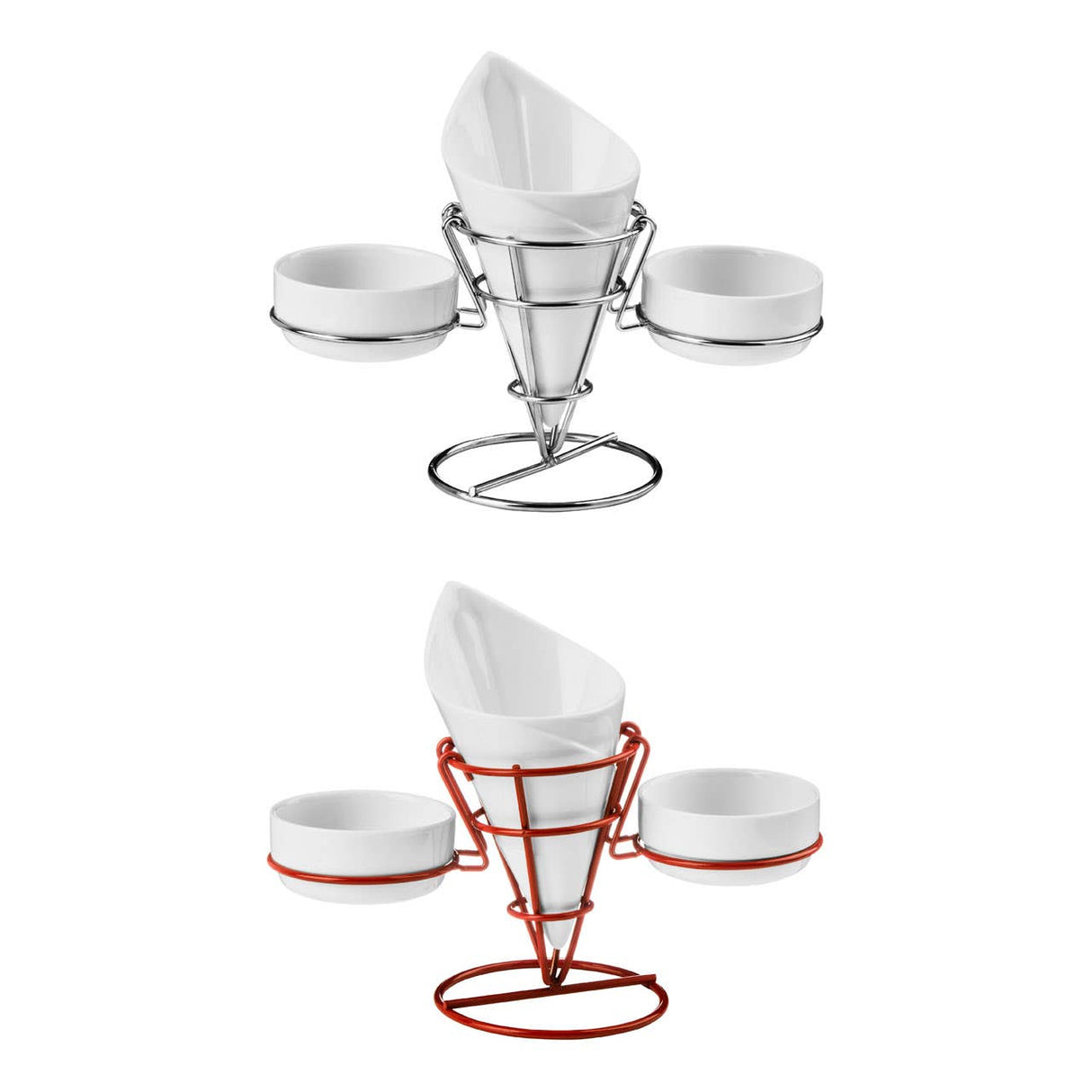 Red French Fry Cone With 2 Dip Dishes