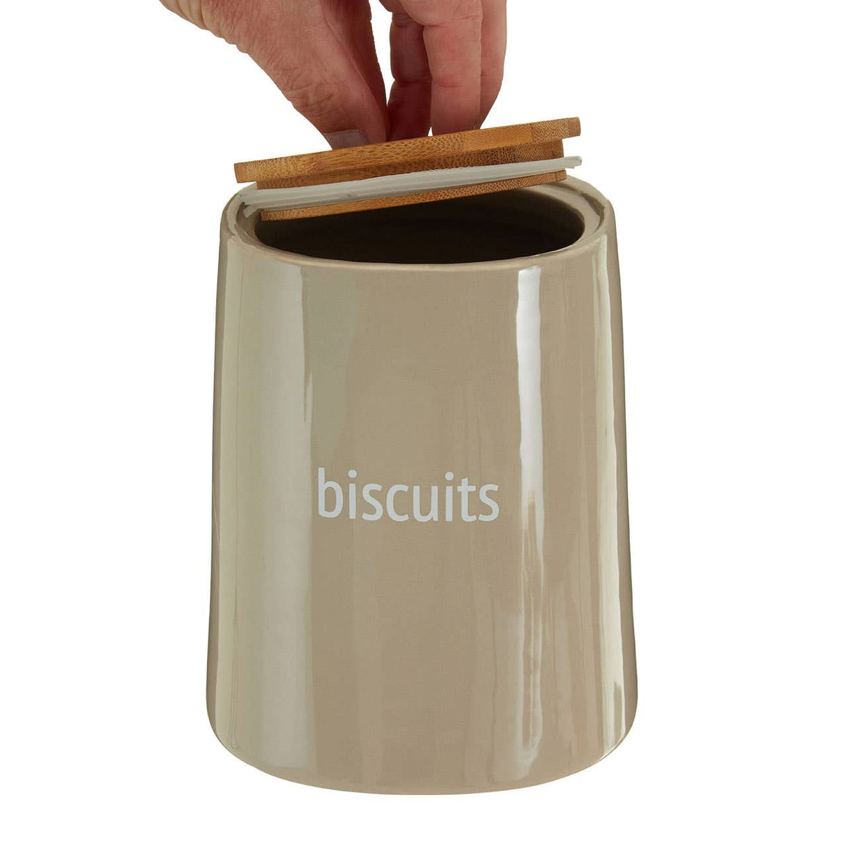 Fletcher Beige Ceramic Biscuit Canister