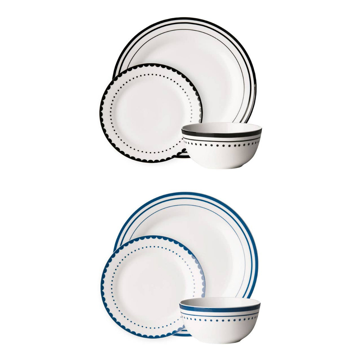 Avie Blue 12Pc Saturn Dinner Set
