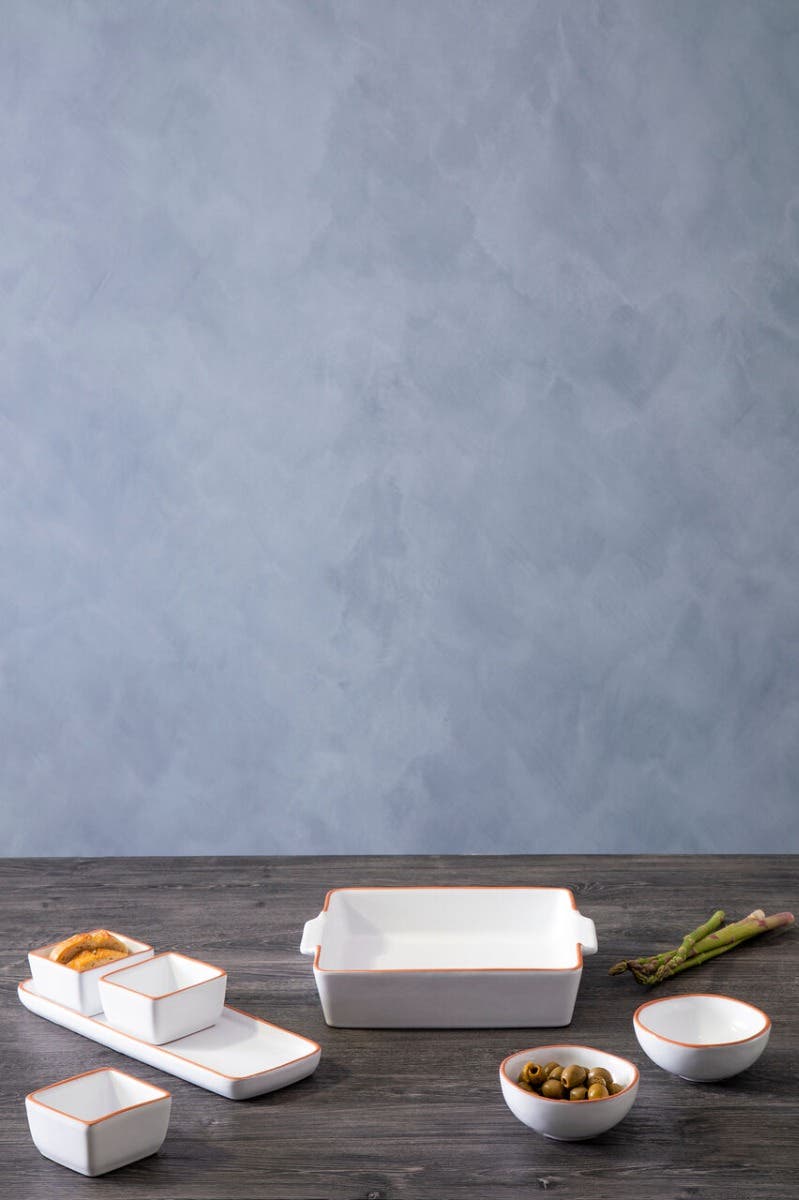 Set Of Two Calisto White Glazed Mini Bowls