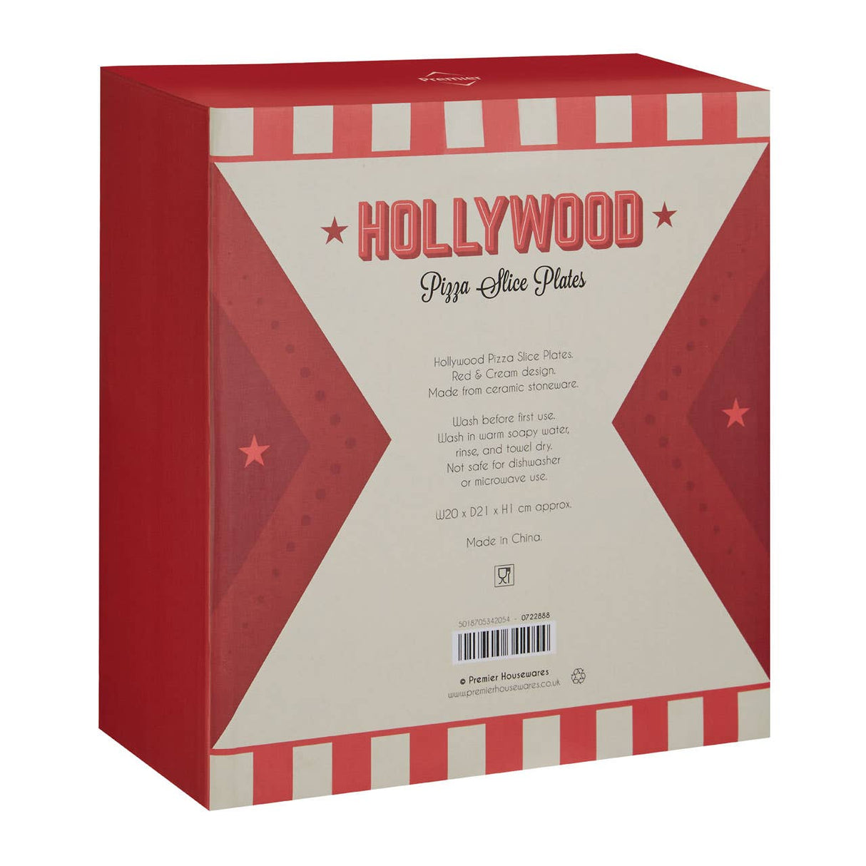 Hollywood Pizza 6 Slice Plates
