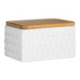 Geome White Butter Dish with Bamboo Lid