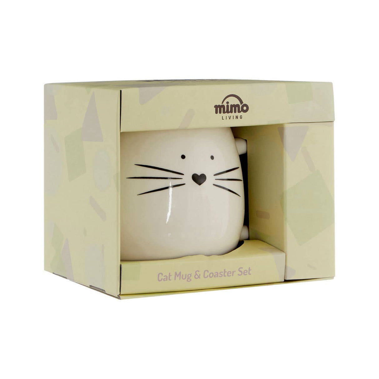 Ivory Cat Mug And Coaster