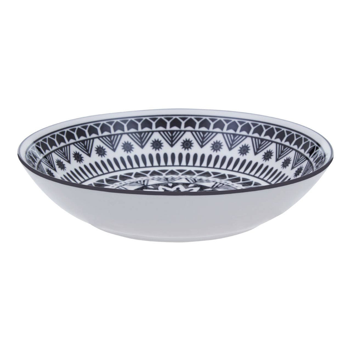 Maya 12 Piece Black And White Dinner Set