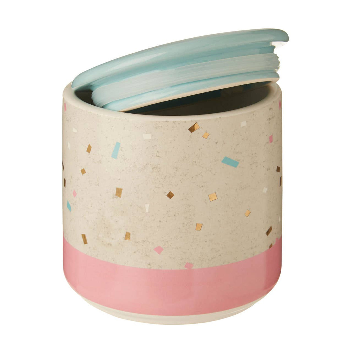 Lozica Medium Recycled Grey Pink Storage Canister