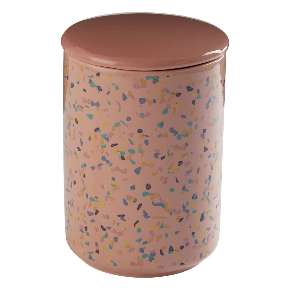 Yuki Large Pink Terrazzo Storage Canister