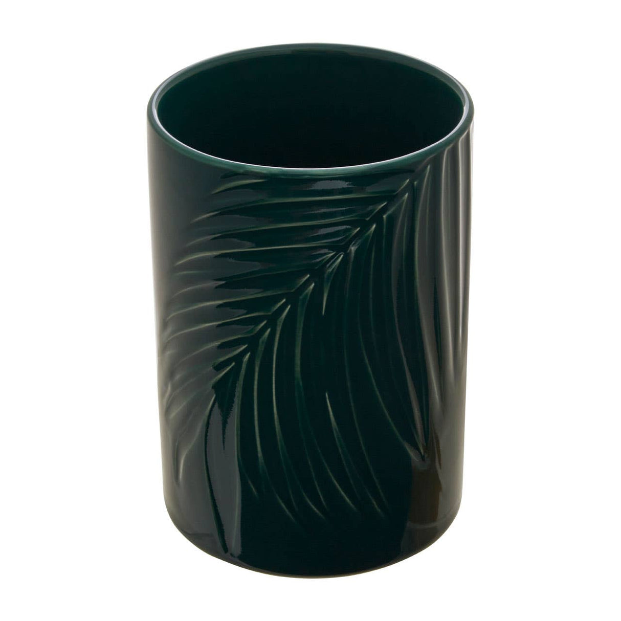 Bali Dark Green Medium Storage Jar With Bamboo Lid