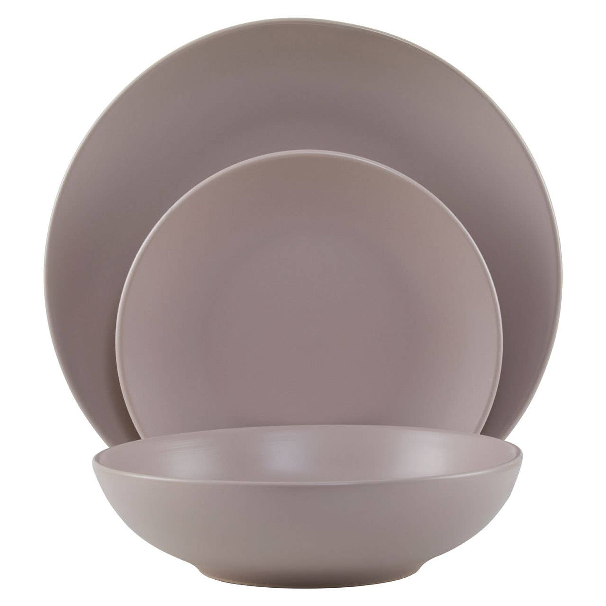 Twelve Piece Grey Stoneware Dinner Set