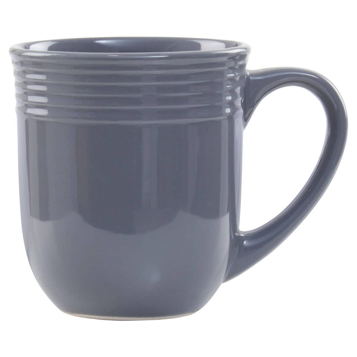 16 Piece Dark Grey Stoneware Dinner Set With Grooves