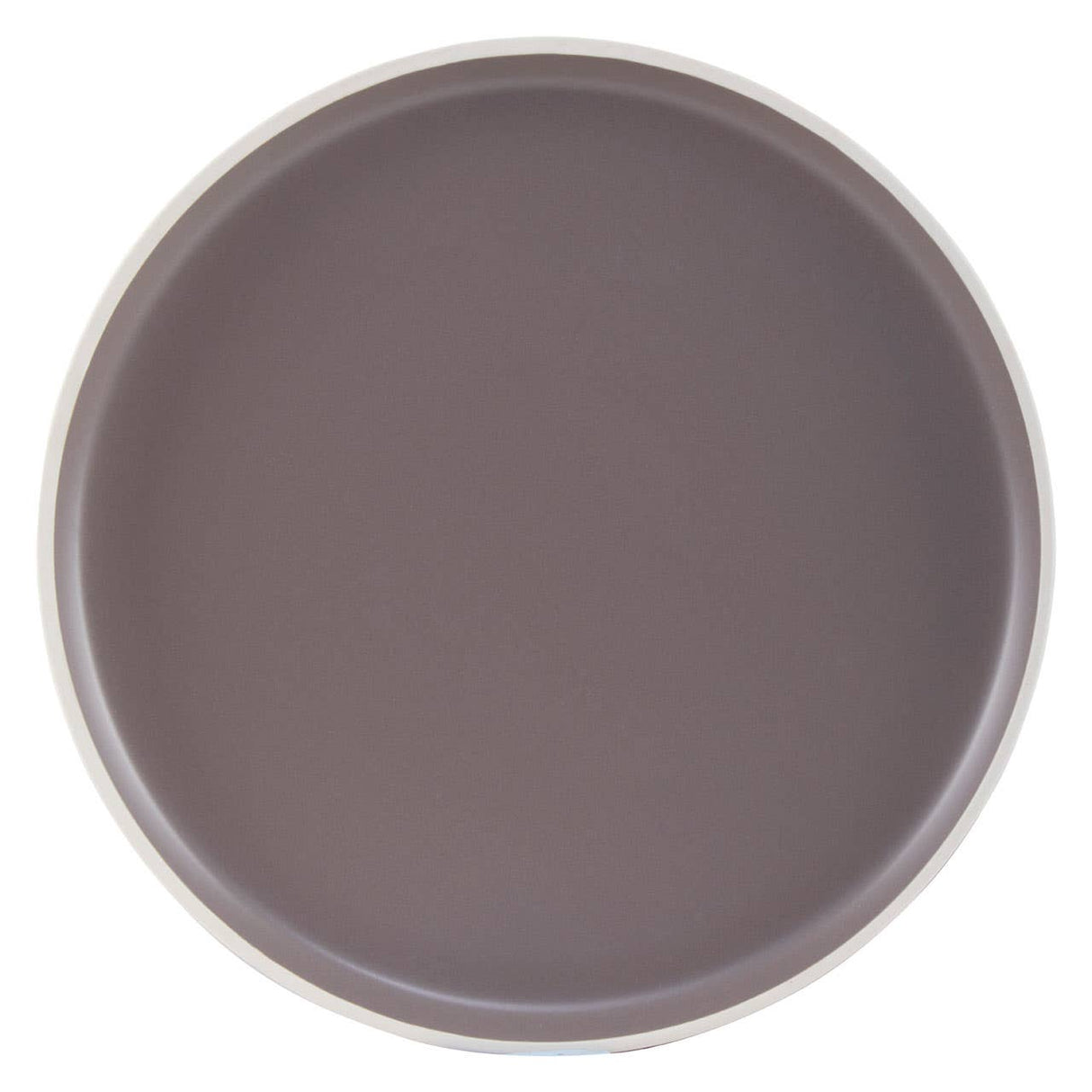 Twelve Piece Brown Stoneware Dinner Set With White Rim