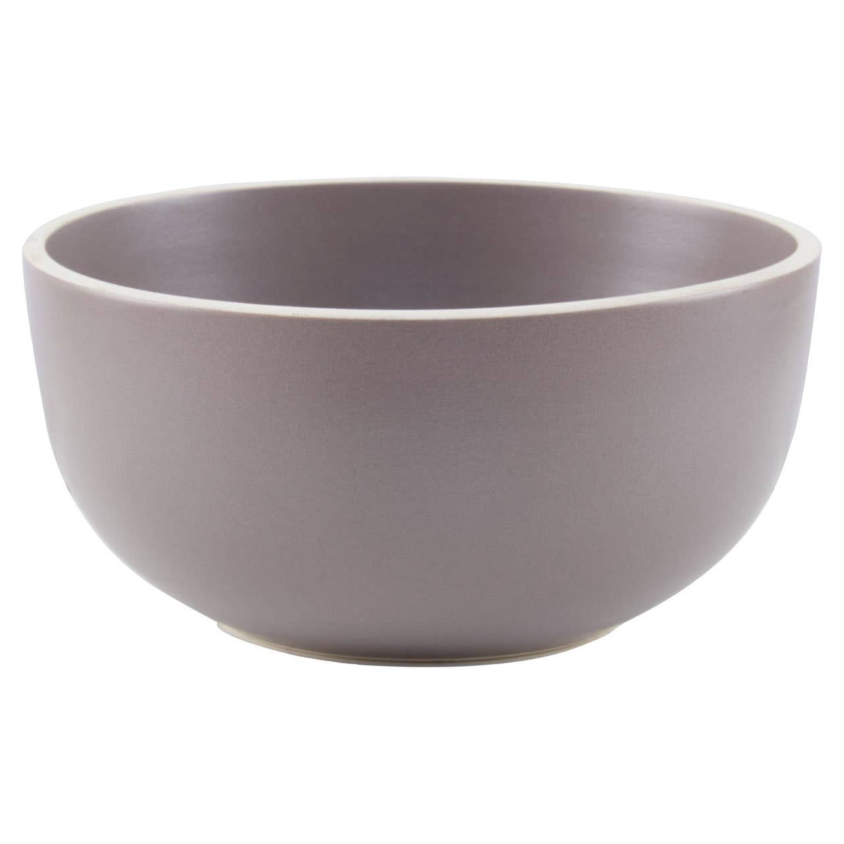 Twelve Piece Brown Stoneware Dinner Set With White Rim