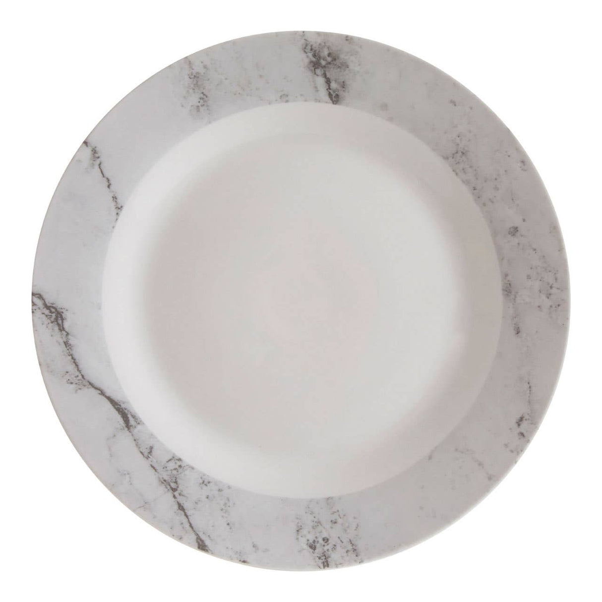 Avie 16Pc White And Grey Marble Dinner Set