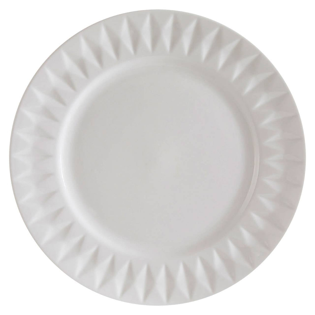 Avie 16Pc White Embossed Dinner Set