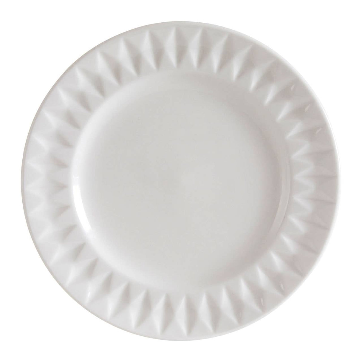 Avie 16Pc White Embossed Dinner Set