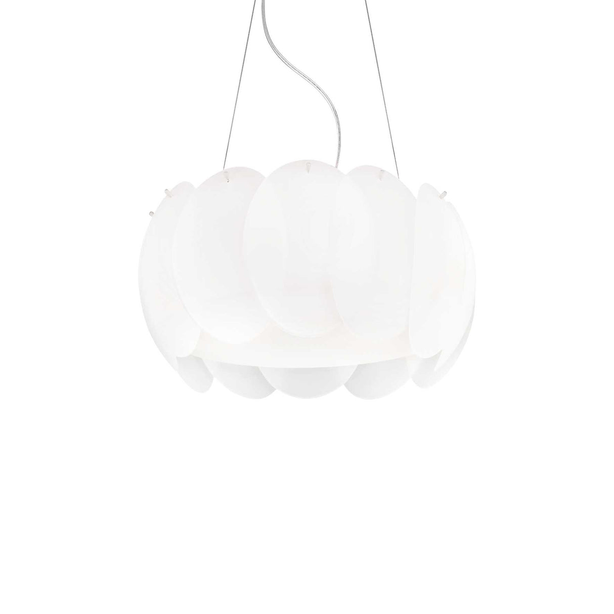 Modern Ovalino Five-Light Pendant in White