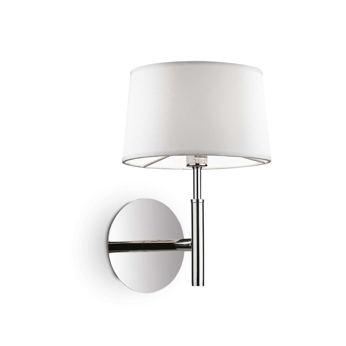 Modern Hilton Polished Chrome Wall Sconce with Fabric Shade
