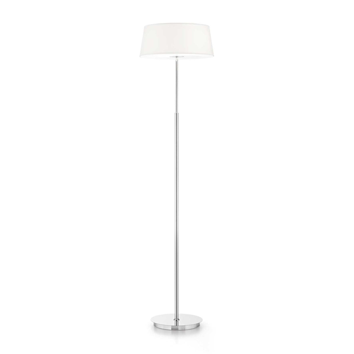 Elegant French White and Chrome Floor Lamp - Hilton Collection