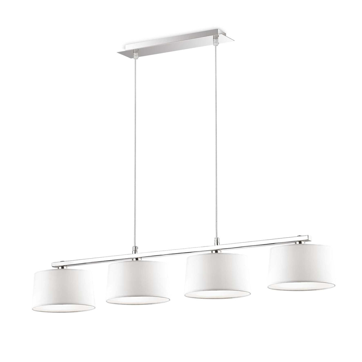 Elegant Chrome and White Modern Island Pendant Light