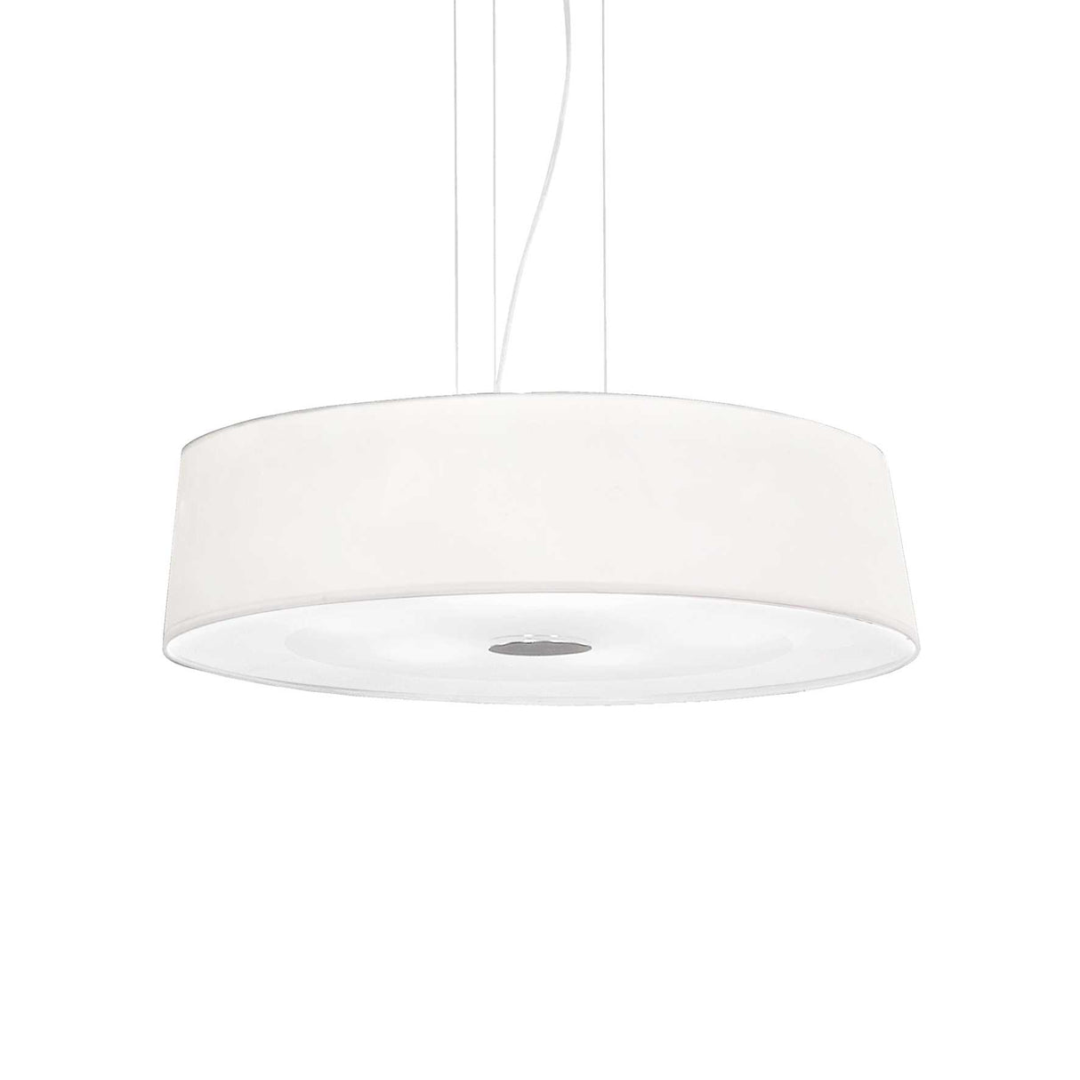 Zen Modern Elegance: French White Drum Pendant Light with 6 Lights