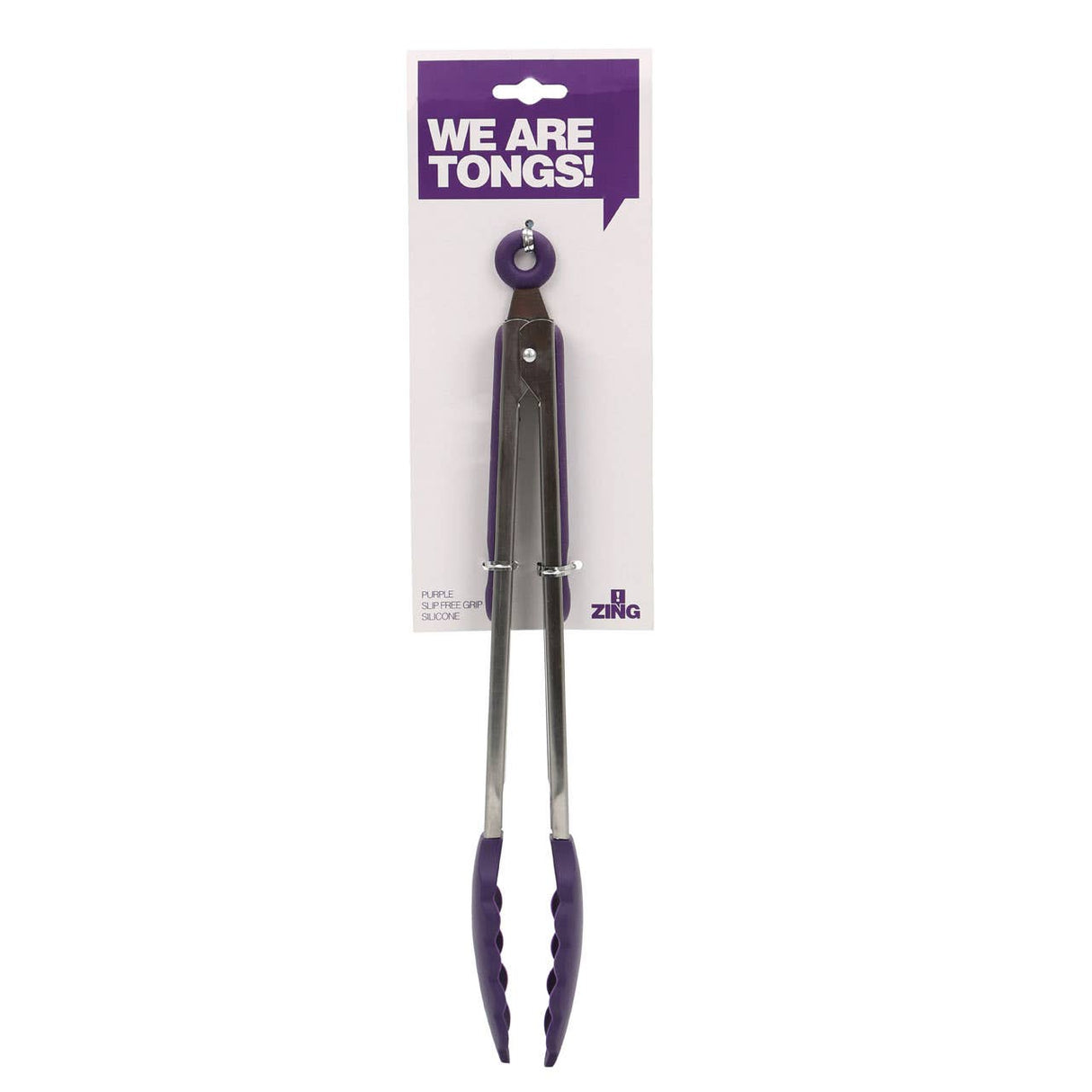 Zing Purple Silicone Tongs